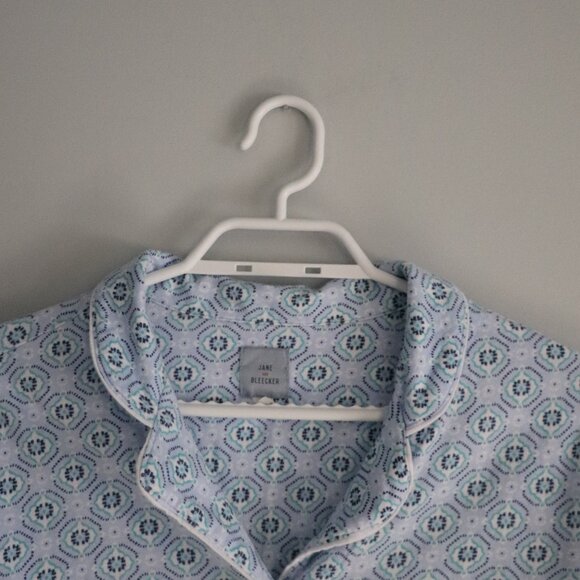 Jane & Bleecker Womens Sz M Blue 2-Piece Cotton Matching Sleepwear Pajama Set - Picture 5 of 16